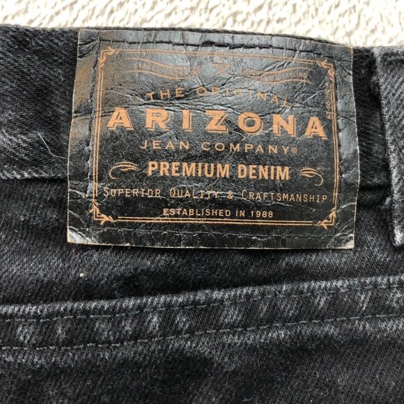 Arizona Mens Jeans Size 54 Loose Fit Straight Leg Black Denim Casual 100% Cotton - Picture 3 of 16